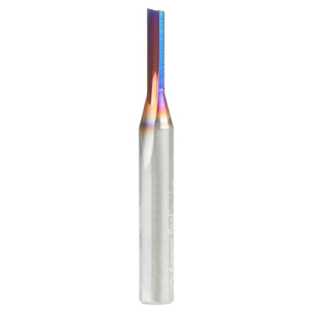 1/8" x 2" Spektra Extreme Tool Life Coated Single 'O' Flute Plastic Cutting Router Bit, 1-Flute, 1/4" Shank