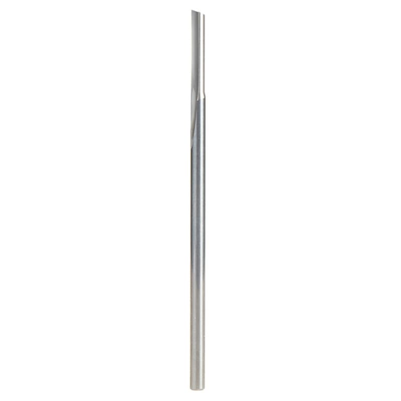 1/8" x 3" Single 'O' Flute Plastic Cutting Router Bit, 1-Flute, 1/8" Shank