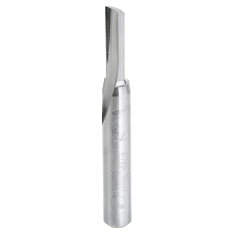 3/16" x 2" Single 'O' Flute Plastic Cutting Router Bit, 1-Flute, 1/4" Shank