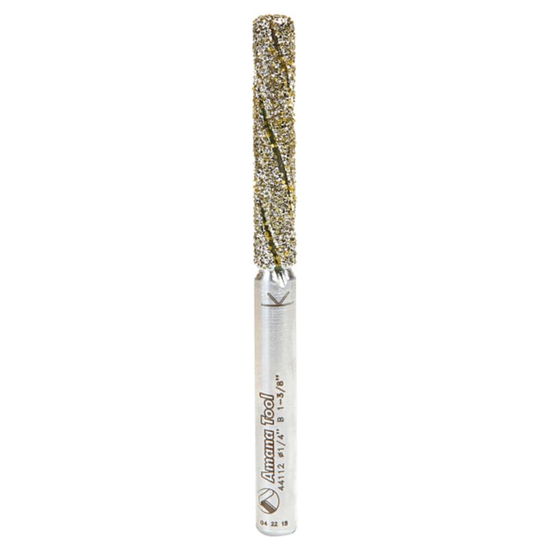1/4" x 3" Down-Cut End Mill Coated/Electro-Plated Diamonds Straight Plunge Bit, 3-Flute, 1/4" Shank