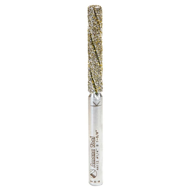1/4" x 3" Down-Cut End Mill Coated/Electro-Plated Diamonds Straight Plunge Bit, 3-Flute, 1/4" Shank