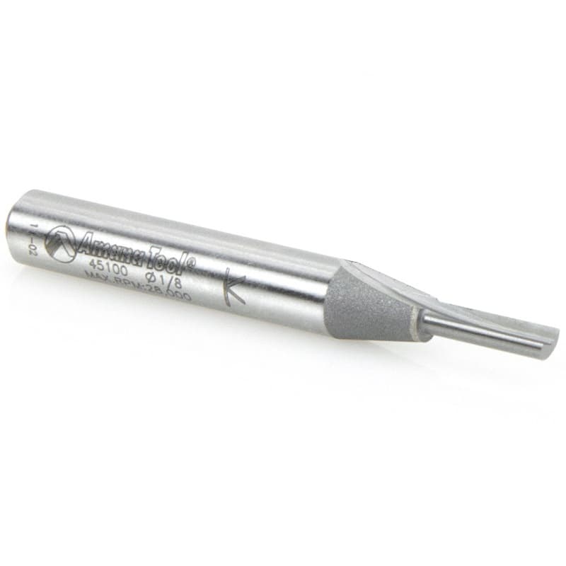 1/8" x 2" High Production Straight Plunge Router Bit, 1-Flute, 1/4" Shank