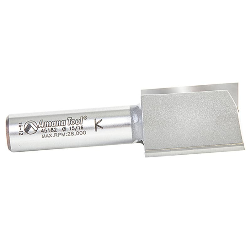 15/16" x 3" High Production Straight Plunge Router Bit, 2-Flute, 1/2" Shank