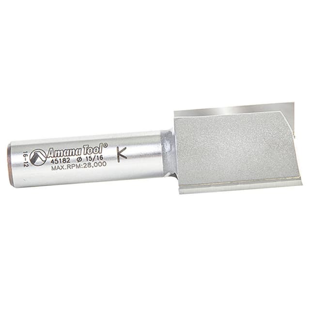 15/16" x 3" High Production Straight Plunge Router Bit, 2-Flute, 1/2" Shank