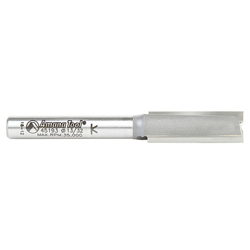 13/32" x 2-1/2" High Production Straight Plunge Router Bit, 2-Flute, 1/4" Shank