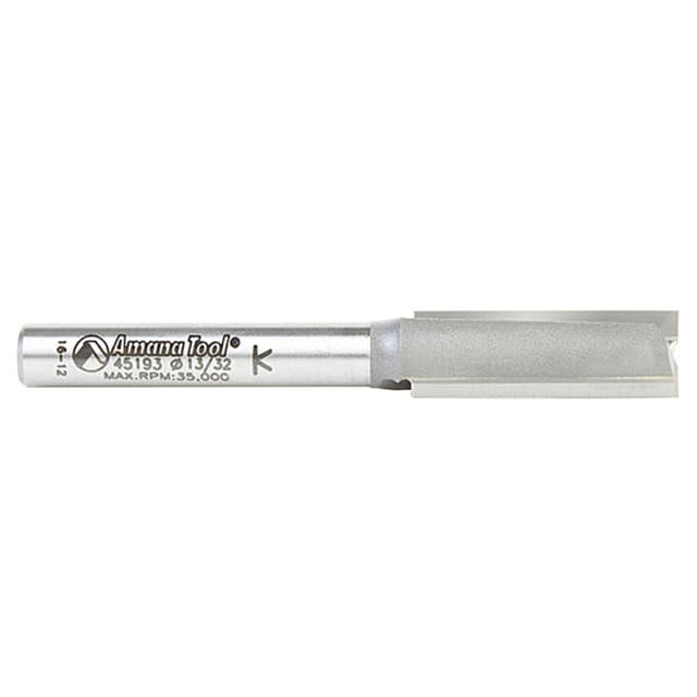13/32" x 2-1/2" High Production Straight Plunge Router Bit, 2-Flute, 1/4" Shank