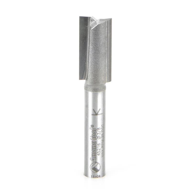 3/8" x 2" x 3/4" High Production Straight Plunge Router Bit, 2-Flute, 1/4" Shank