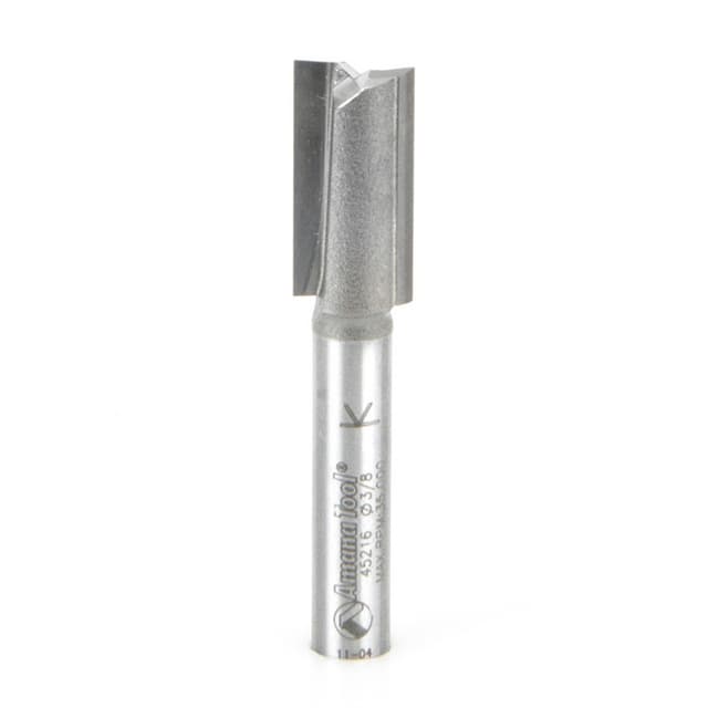 3/8" x 2" x 3/4" High Production Straight Plunge Router Bit, 2-Flute, 1/4" Shank