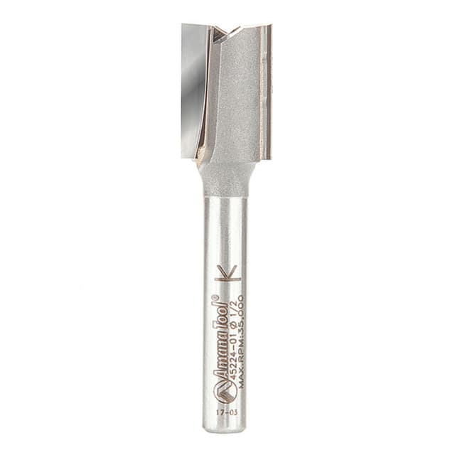 1/2" x 2-1/4" High Production Straight Plunge Router Bit, 2-Flute, 1/4" Shank