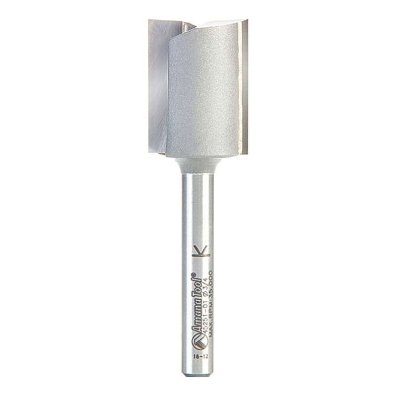 3/4" x 2-5/8" High Production Straight Plunge Router Bit, 2-Flute, 1/4" Shank