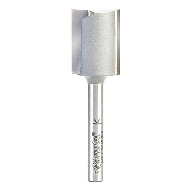 3/4" x 2-5/8" High Production Straight Plunge Router Bit, 2-Flute, 1/4" Shank
