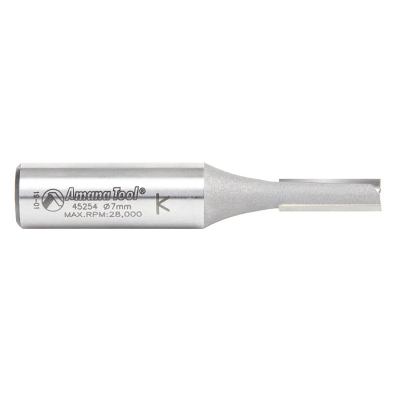 7mm x 2-3/4" High Production Straight Plunge Router Bit, 2-Flute, 1/2" Shank