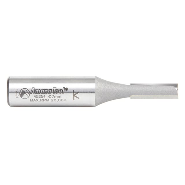 7mm x 2-3/4" High Production Straight Plunge Router Bit, 2-Flute, 1/2" Shank