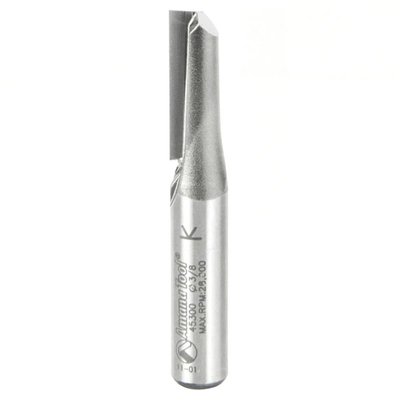 3/8" x 2-1/2" High Production Straight Plunge Router Bit, 1-Flute, 3/8" Shank