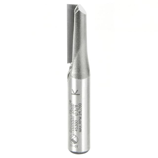 3/8" x 2-1/2" High Production Straight Plunge Router Bit, 1-Flute, 3/8" Shank
