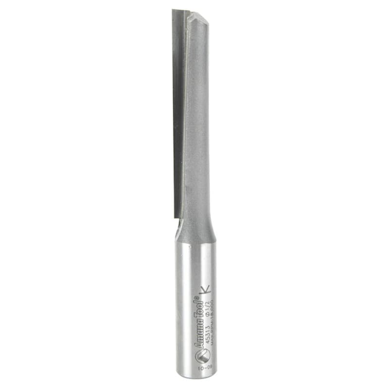 1/2" x 4-3/8" High Production Straight Plunge Router Bit, 1-Flute, 1/2" Shank