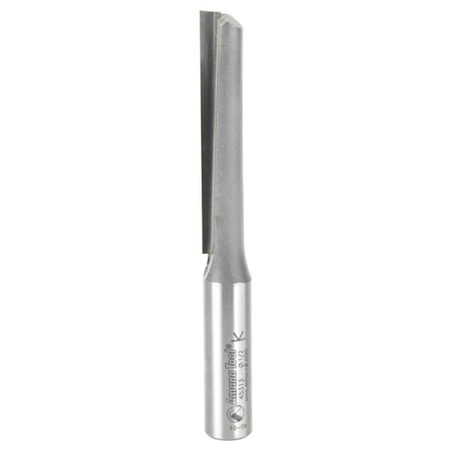 1/2" x 4-3/8" High Production Straight Plunge Router Bit, 1-Flute, 1/2" Shank