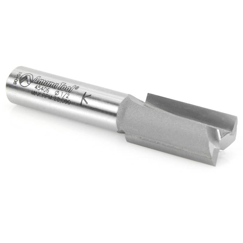 1/2" x 2-1/2" Straight Plunge Router Bit, 2-Flute, 3/8" Shank