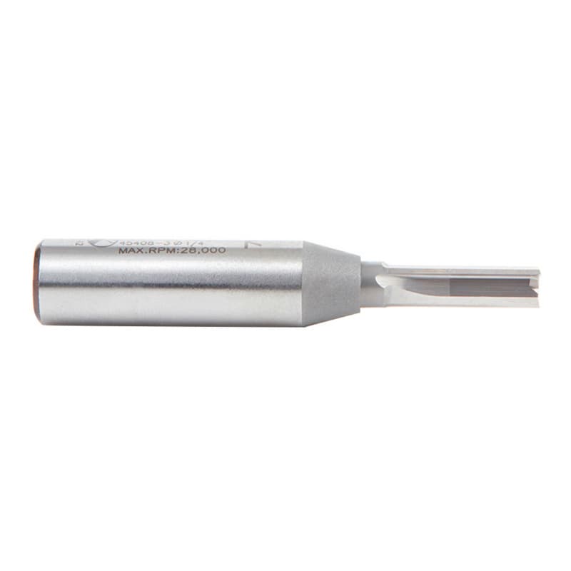 1/4" x 3" In-Presta High Production Cutting Edge Straight Plunge Router Bit, 3-Flute, 1/2" Shank