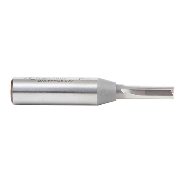 1/4" x 3" In-Presta High Production Cutting Edge Straight Plunge Router Bit, 3-Flute, 1/2" Shank