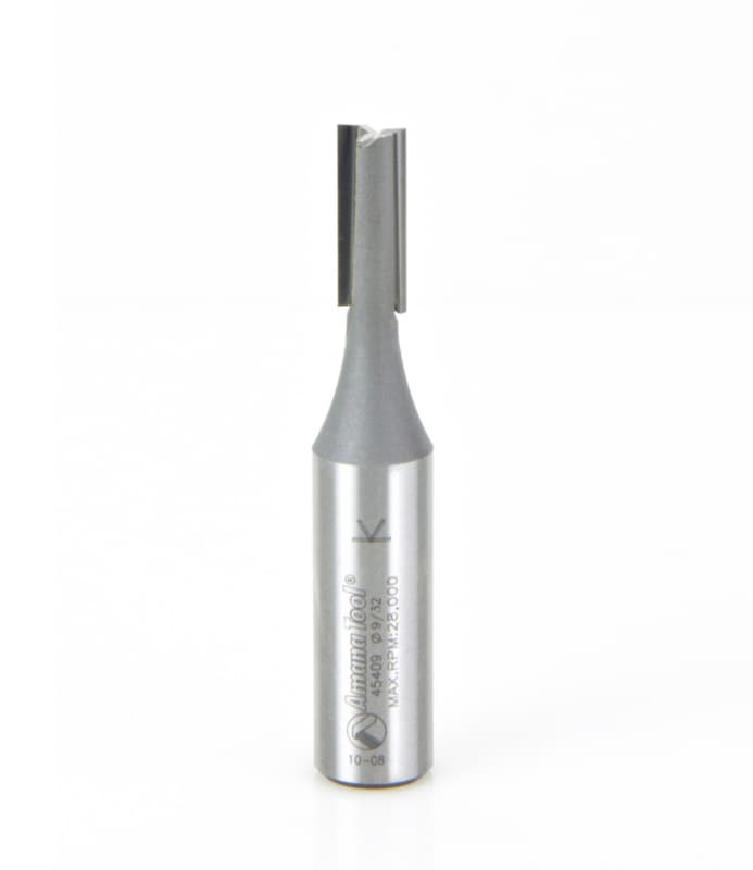 9/32" x 2-3/4" High Production Straight Plunge Router Bit, 2-Flute, 1/2" Shank