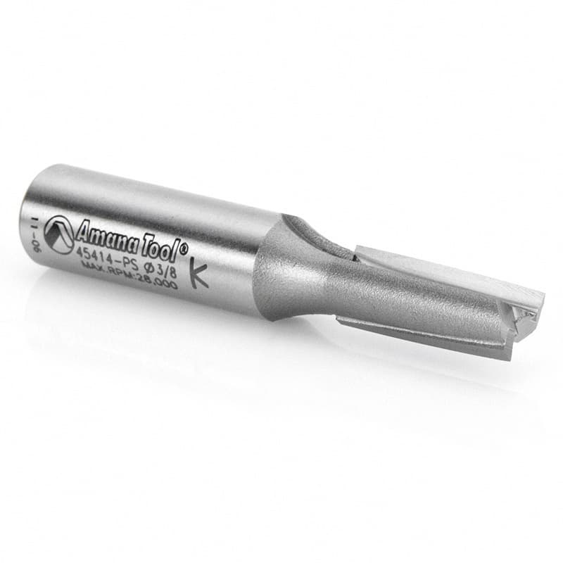 3/8" x 2-3/4" 3° Production Shear Straight Plunge Router Bit, 2-Flute, 1/2" Shank