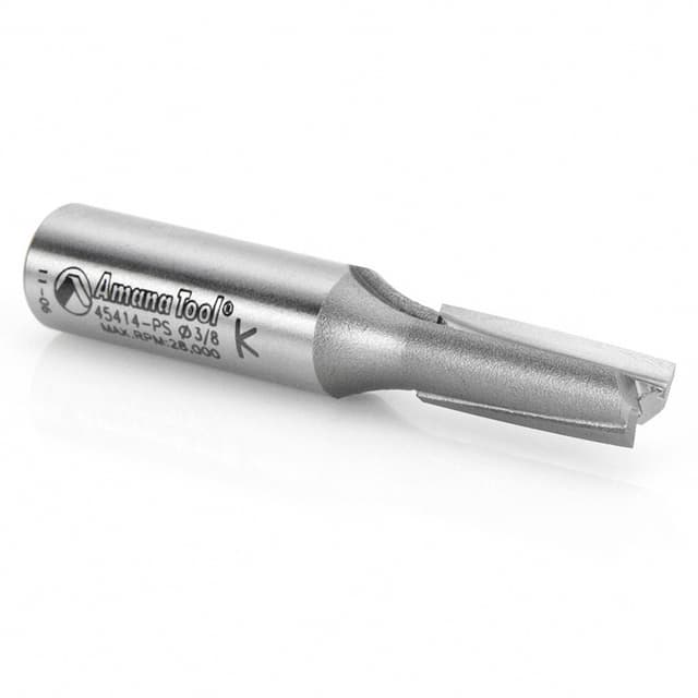 3/8" x 2-3/4" 3° Production Shear Straight Plunge Router Bit, 2-Flute, 1/2" Shank