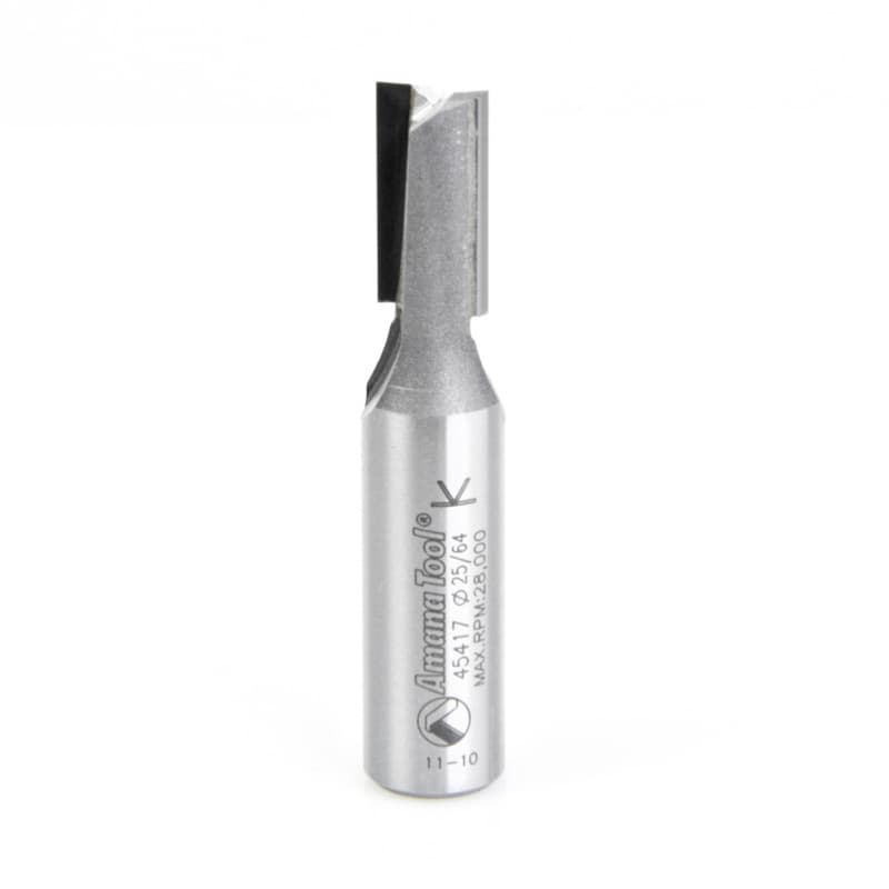 10mm x 2-1/2" Straight Plunge Router Bit, 2-Flute, 1/2" Shank