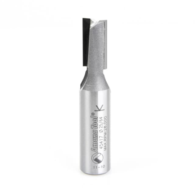 10mm x 2-1/2" Straight Plunge Router Bit, 2-Flute, 1/2" Shank