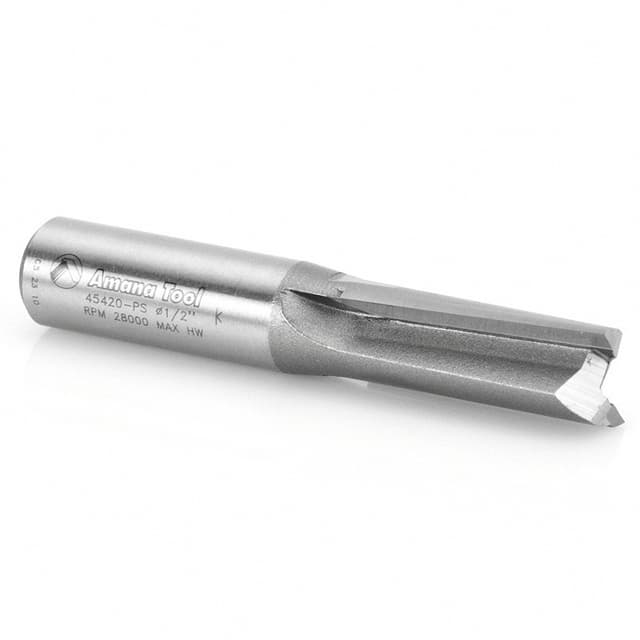 1/2" x 2-7/8" 3° Production Shear Straight Plunge Router Bit, 2-Flute, 1/2" Shank