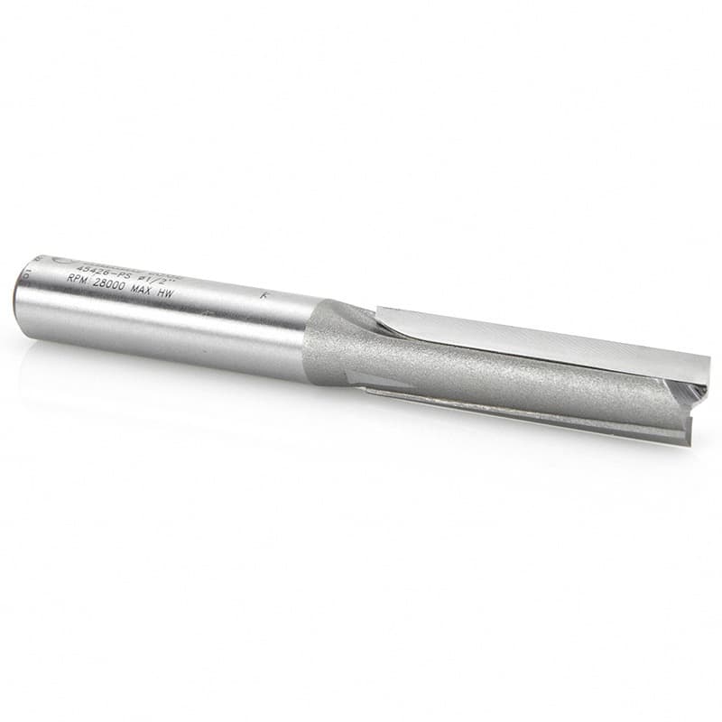 1/2" x 4-1/4" 3° Production Shear Straight Plunge Router Bit, 2-Flute, 1/2" Shank