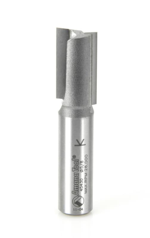 5/8" x 2-5/8" Straight Plunge Router Bit, 2-Flute, 1/2" Shank