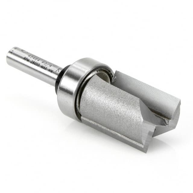 3/4" x 2-1/2" Flush Trim Plunge Template with Upper Ball Bearing, 2-Flute, 1/4" Shank