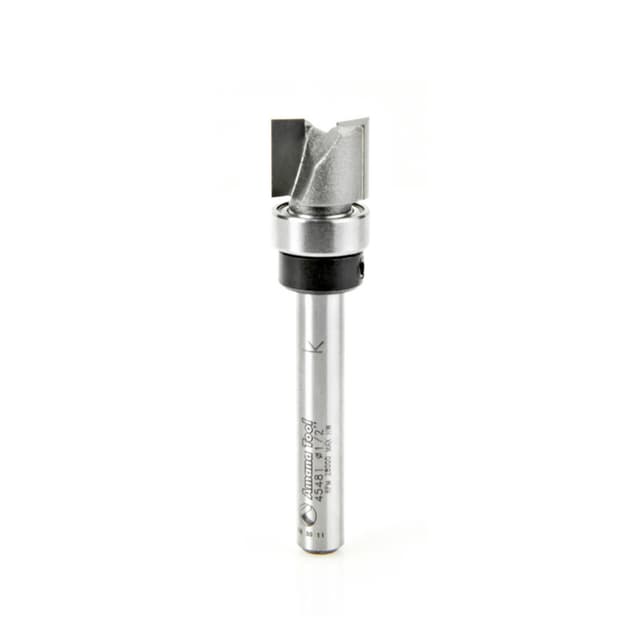 1/2" x 2-1/4" x 3/8" Flush Trim Plunge Template Router Bit with Upper Ball Bearing, 2-Flute, 1/4" Shank