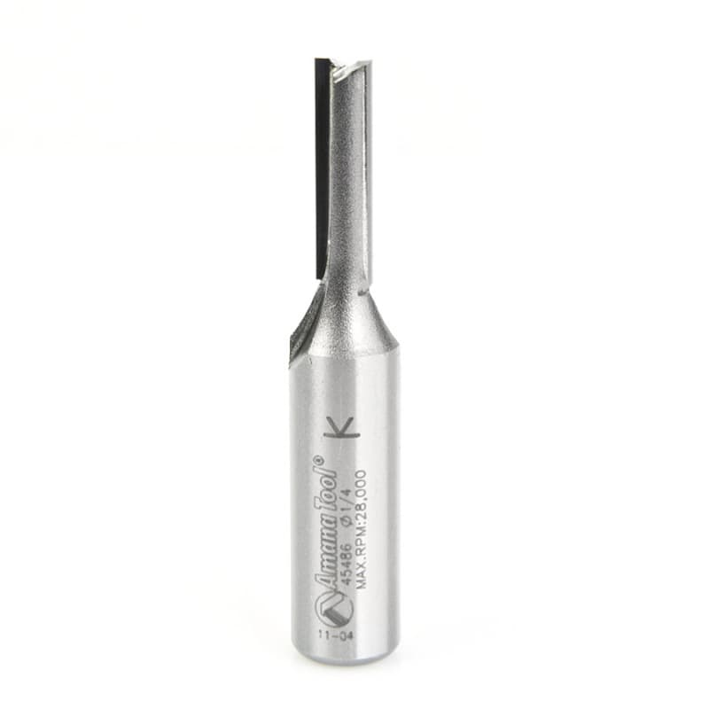 1/4" x 2-3/4" Straight Plunge Router Bit, 2-Flute, 1/2" Shank