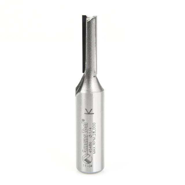 1/4" x 2-3/4" Straight Plunge Router Bit, 2-Flute, 1/2" Shank
