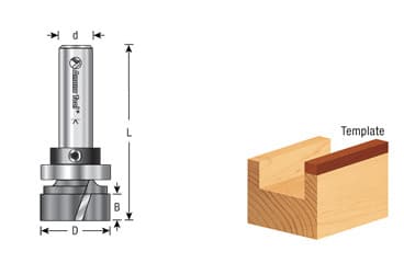 3/4" x 2-1/4" Bottom Cleaning Router Bit, 2-Flute, 1/4" Shank