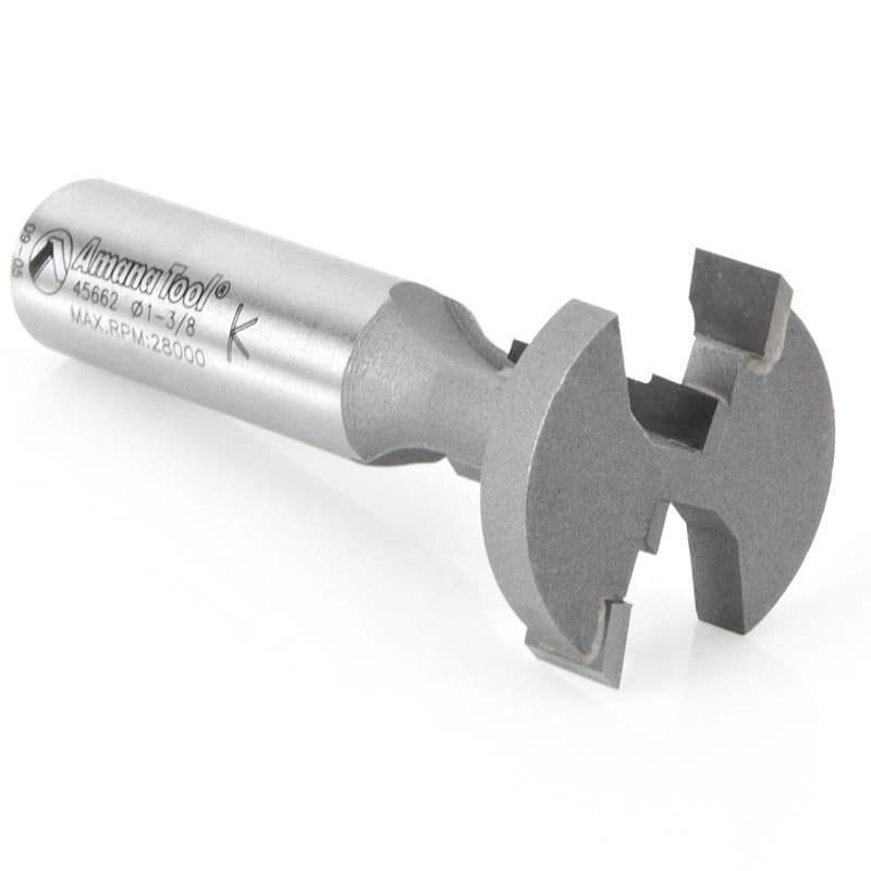 Amana Tool 45662 T-Slot Square Edge 1-3/8" Dia x 7/8" x 1/2" Shank Router Bit