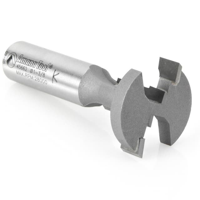 Amana Tool 45662 T-Slot Square Edge 1-3/8" Dia x 7/8" x 1/2" Shank Router Bit