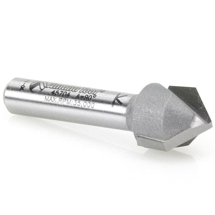 1/2" x 1-5/8" V-Groove Router Bit, 2-Flute, 1/4" Shank