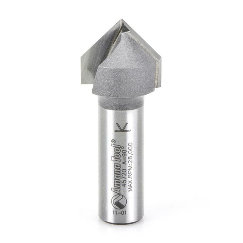 7/8" x 2-1/4" V-Groove Router Bit, 2-Flute, 1/2" Shank