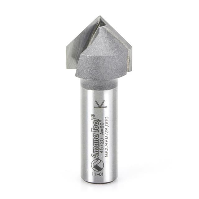 7/8" x 2-1/4" V-Groove Router Bit, 2-Flute, 1/2" Shank