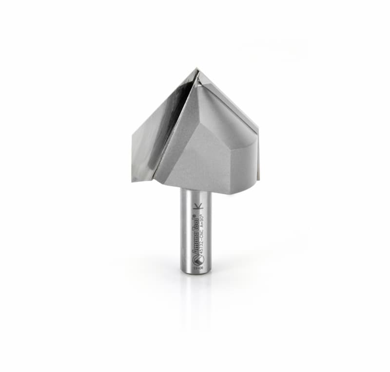 2" x 3-1/4" V-Groove Router Bit for CNC, 2-Flute, 1/2" Shank