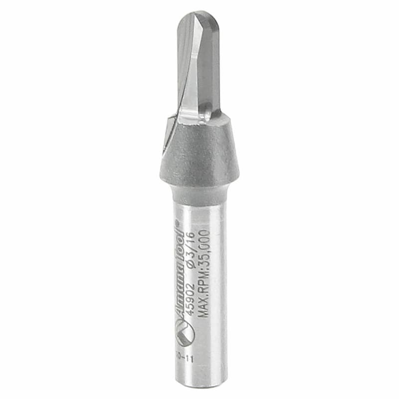 3/16" x 1-3/4" x 3/32" Radius Core Box Router Bit, 1/4" Shank