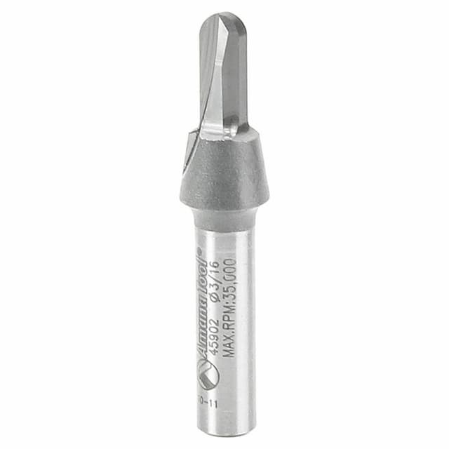 3/16" x 1-3/4" x 3/32" Radius Core Box Router Bit, 1/4" Shank