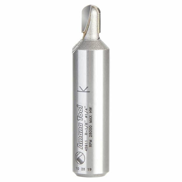 1/4" x 2-1/4" x 1/8" Radius Core Box Router Bit, 1/2" Shank