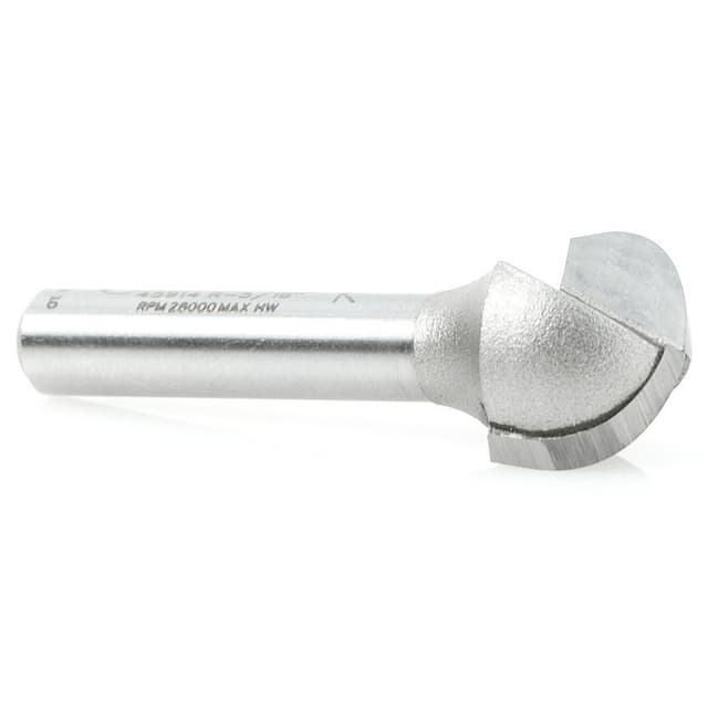 5/8" x 1-5/8" x 5/16" Radius Core Box Router Bit, 1/4" Shank