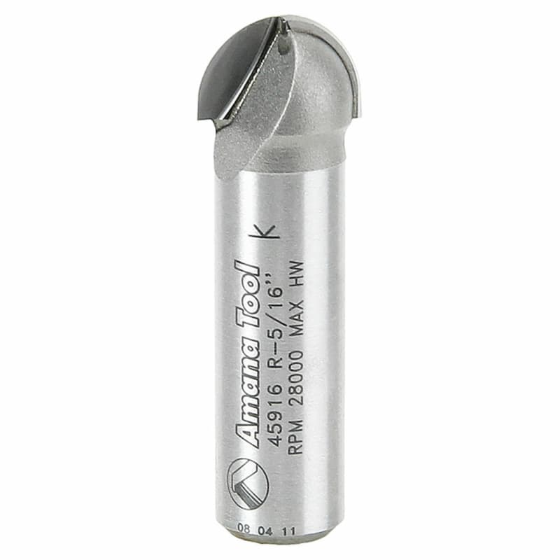 5/8" x 2" x 5/16" Radius Core Box Router Bit, 1/2" Shank