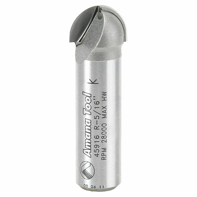 5/8" x 2" x 5/16" Radius Core Box Router Bit, 1/2" Shank