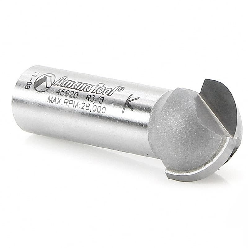 3/4" x 2" x 3/8" Radius Core Box Router Bit, 1/2" Shank